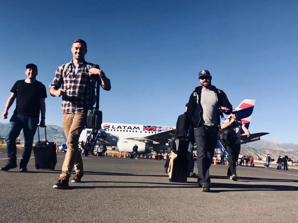 Jeffrey Deal Allen and crew on the tarmac